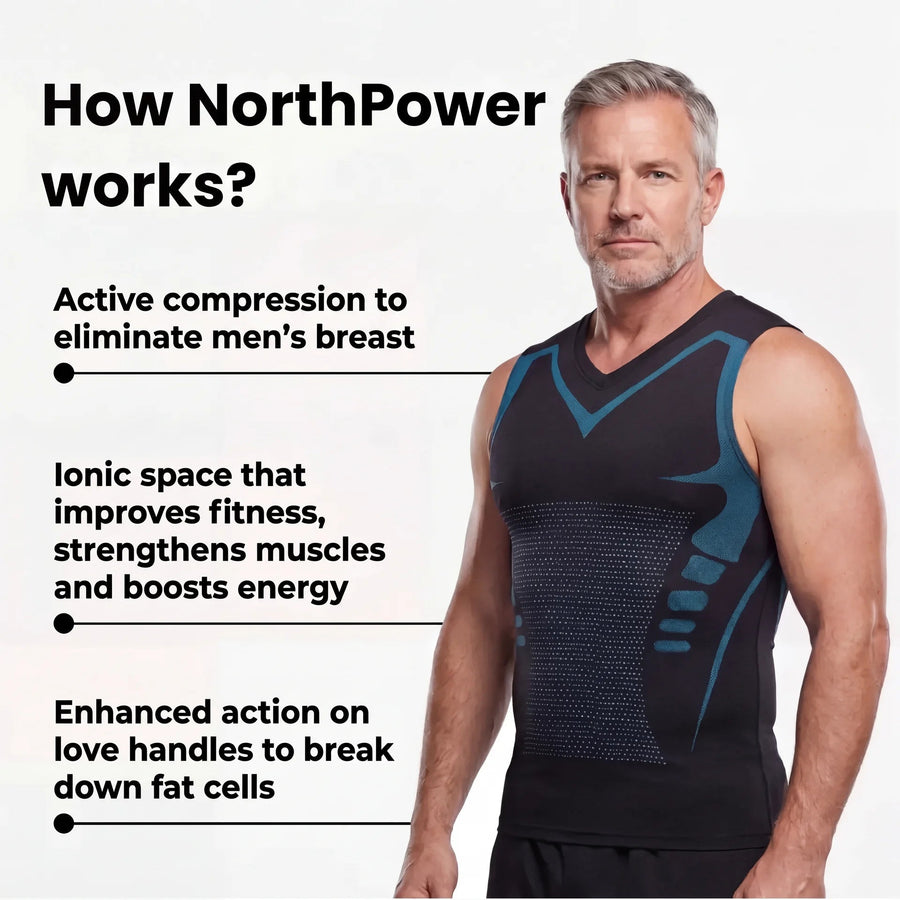 NorthPower V-Neck shown on a model